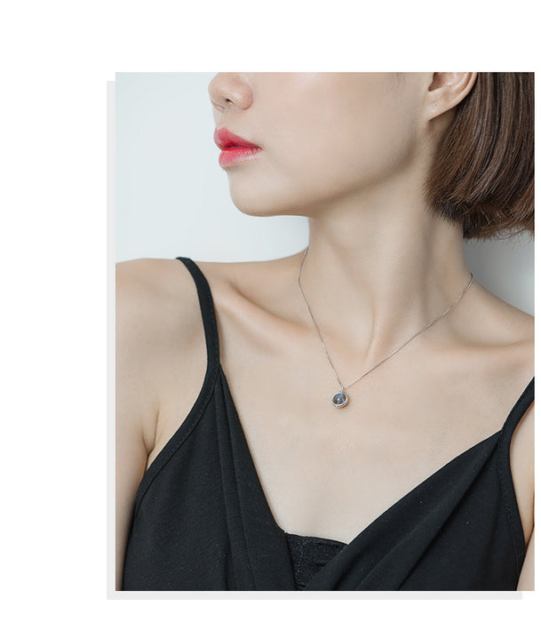 Wholesale Necklace Alloy Pure Natural Moonstone Clavicle Chain MOQ≥3 JDC-NE-LangY004