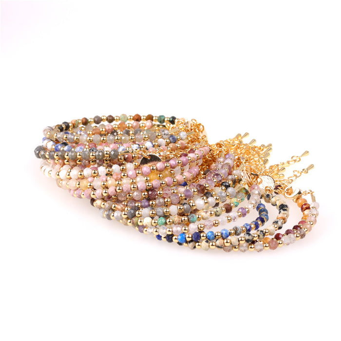 Wholesale Flat Seiko Faceted Fashion Mixed Color Beaded Bracelet JDC-BT-TianY002