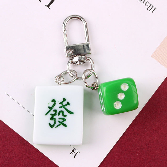 Wholesale Keychains Resin Metal Cute Creative Mahjong MOQ≥2 JDC-KC-YiHan040