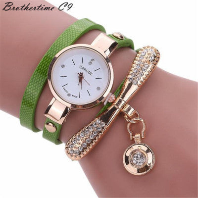 Wholesale Winding Alloy Diamond Ladies Bracelet Quartz Watch JDC-WH-MiQ002