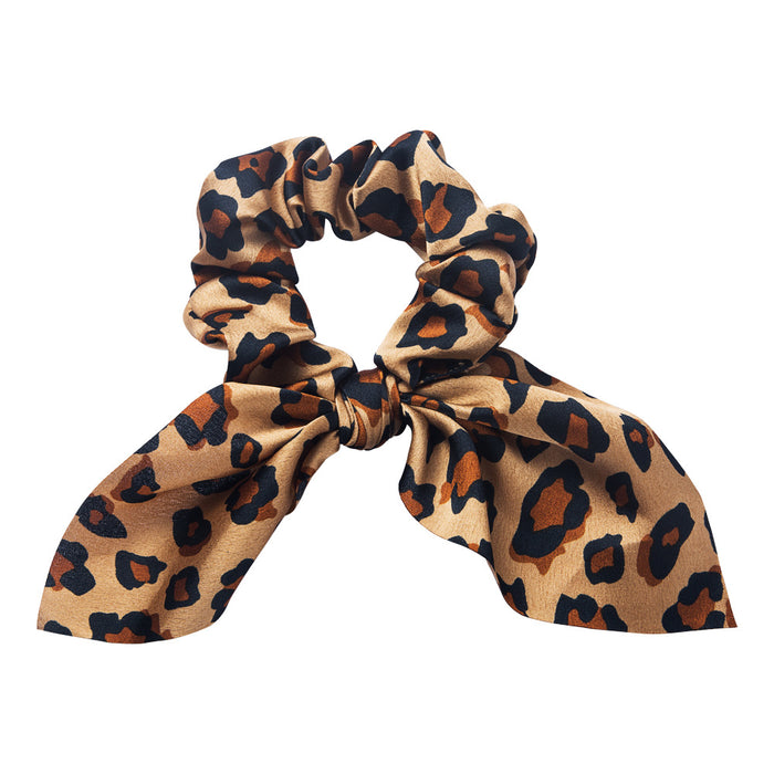 Wholesale Leopard Print Fabric Elastic Cord Hair Scrunchies JDC-HS-Hemin001