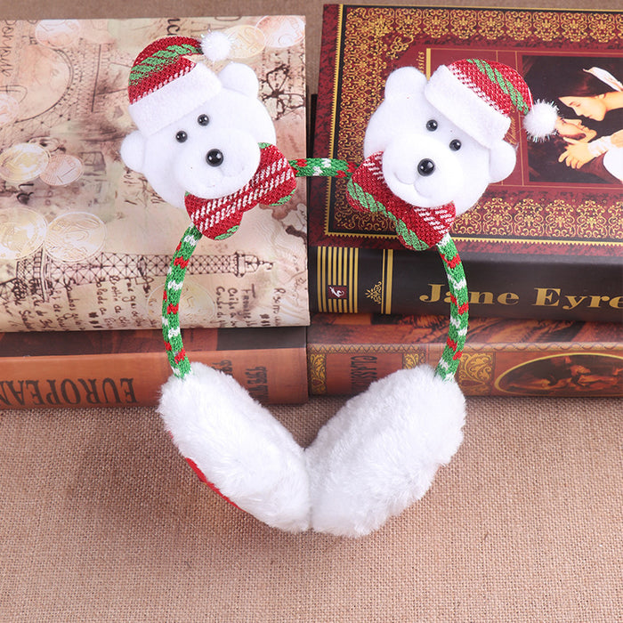 Wholesale Earmuff Fabric Christmas Cartoon Santa Keep Warm MOQ≥2 JDC-EF-weif001