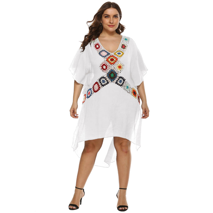 Wholesale Plus Size Polyester Sunscreen Beach Cover Up JDC-BCU-Yimei001