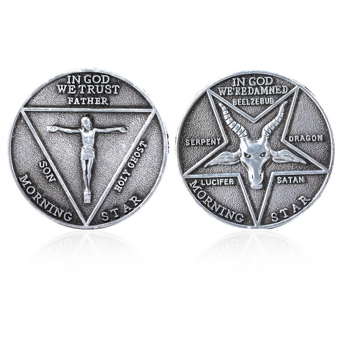 Monedas conmemorativas al por mayor de aleación de zinc Monedas Lucifer JDC-CC-MM004