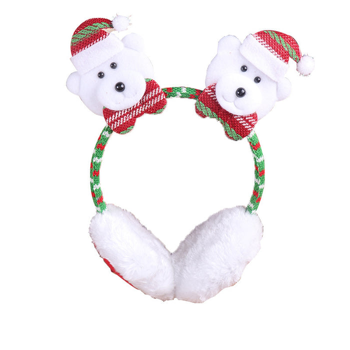 Wholesale Earmuff Fabric Christmas Cartoon Santa Keep Warm MOQ≥2 JDC-EF-weif001