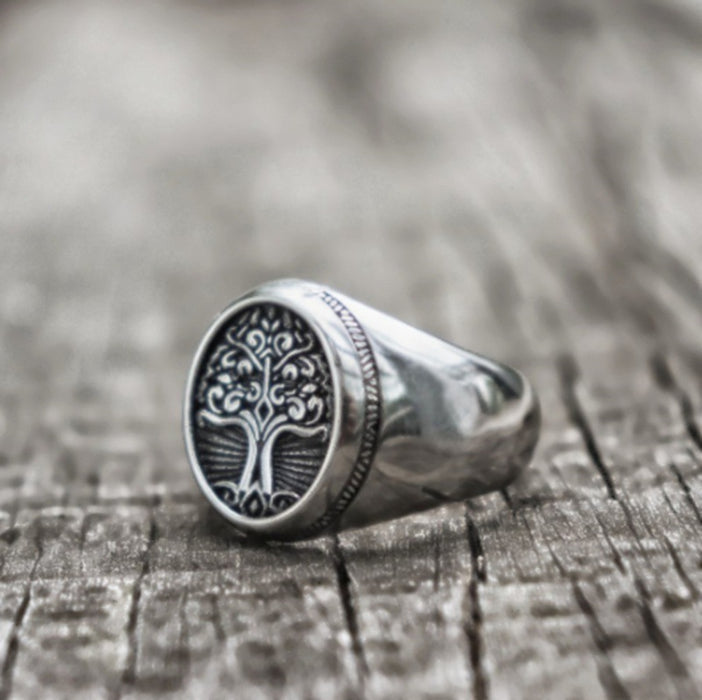 Wholesale Tree Of Life Alloy Men's Rings JDC-RS-PuH001