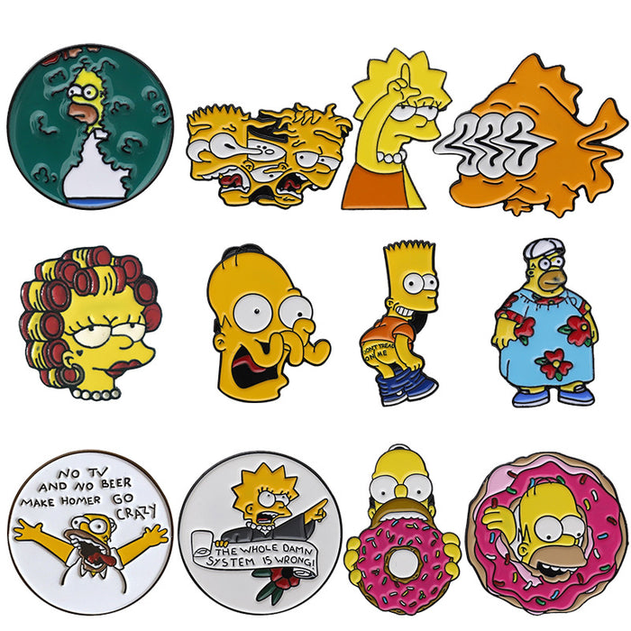 Broche al por mayor Cartoon's Simpson's Funny Personality Alloy JDC-BC-QIH006