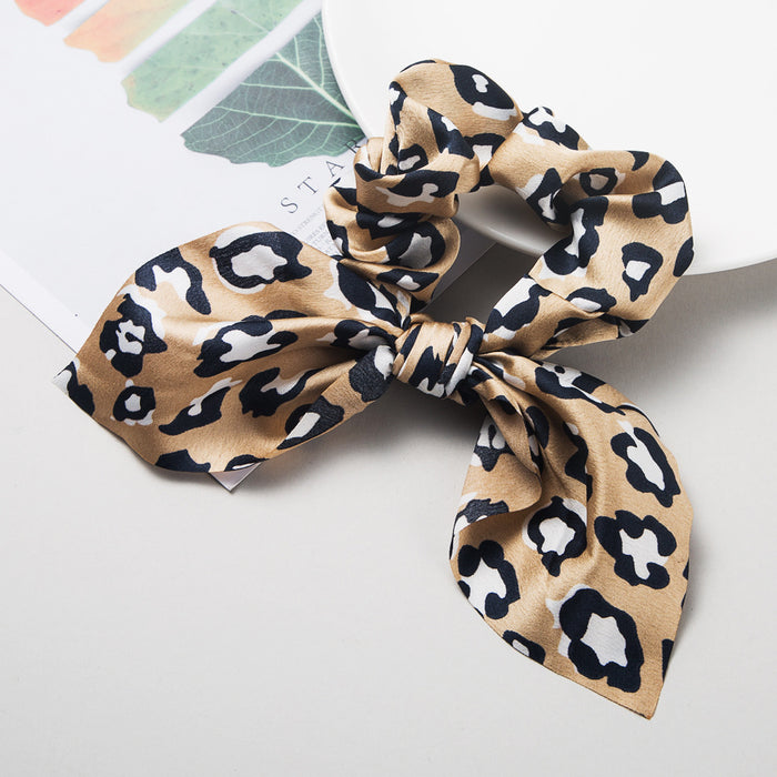 Wholesale Leopard Print Fabric Elastic Cord Hair Scrunchies JDC-HS-Hemin001