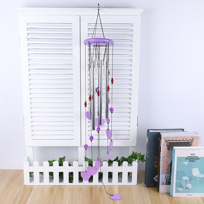 Wholesale Heart Shaped Wood Metal Aluminum Pipe Wind Chime JDC-WC-ZYang003