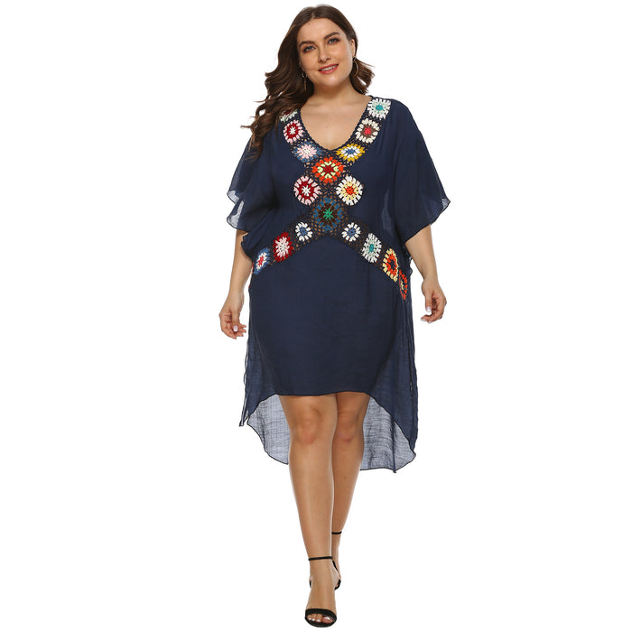 Wholesale Plus Size Polyester Sunscreen Beach Cover Up JDC-BCU-Yimei001