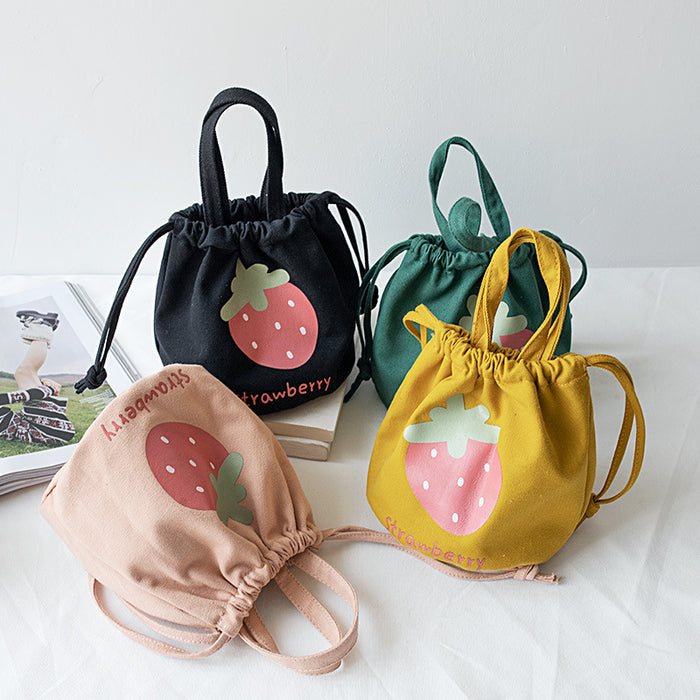Wholesale tote canvas bag schoolgirl drawstring mouth bucket bag JDC-HB-Sugao002