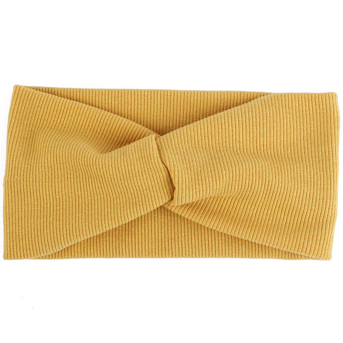 Wholesale Headband Cloth Kids Solid Color Loose Thread Stretch Cross Knotted MOQ≥2 JDC-HD-puyue001