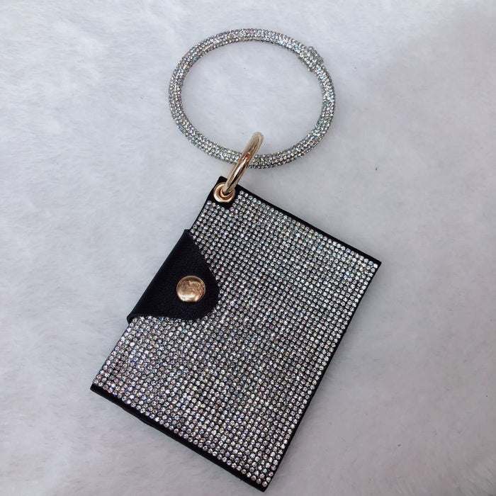 Wholesale Rhinestone Bracelet Card Holder Keychain MOQ≥6 JDC-KC-CaiC003
