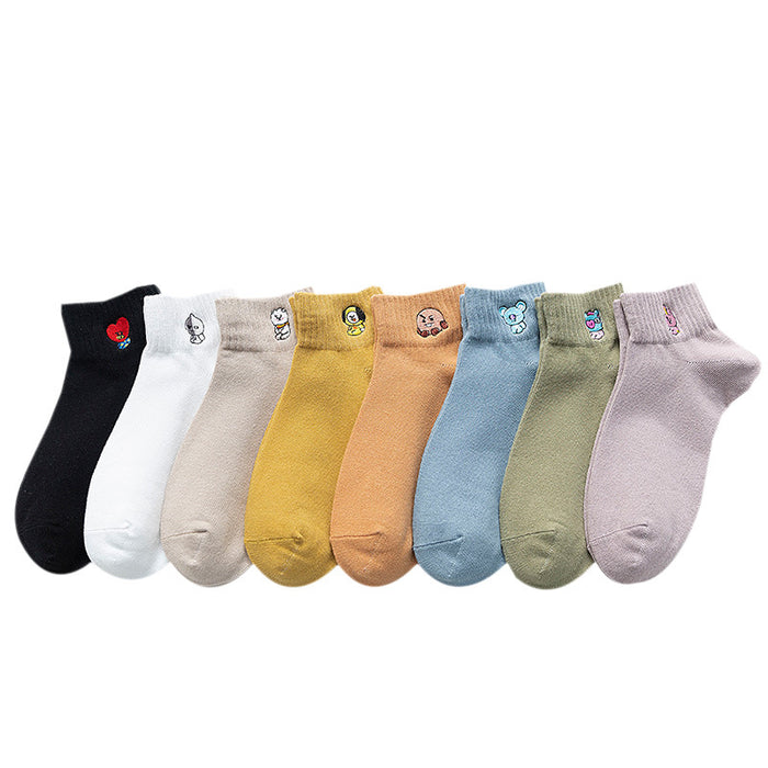 Wholesale Socks Cotton Cute Cartoon Embroidered Animal Socks JDC-SK-MZX015
