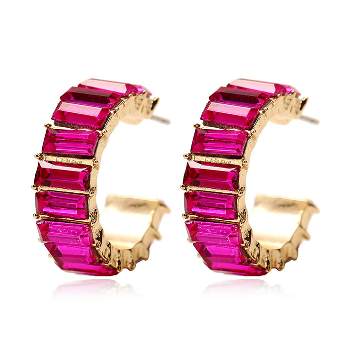 Jewelry WholesaleWholesale Vintage Color Micro-Encrusted Rhinestone C Earrings JDC-ES-KaiQ011 Earrings 凯庆 %variant_option1% %variant_option2% %variant_option3%  Factory Price JoyasDeChina Joyas De China
