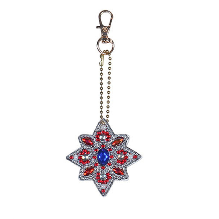 Wholesale mandala flower keychain DIY stick diamond decoration pendant MOQ≥2 JDC-KC-HHua001