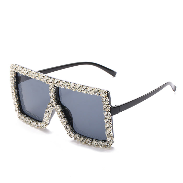 Wholesale AC Lens Diamond Large Frame Ladies Sunglasses JDC-SG-XiY003