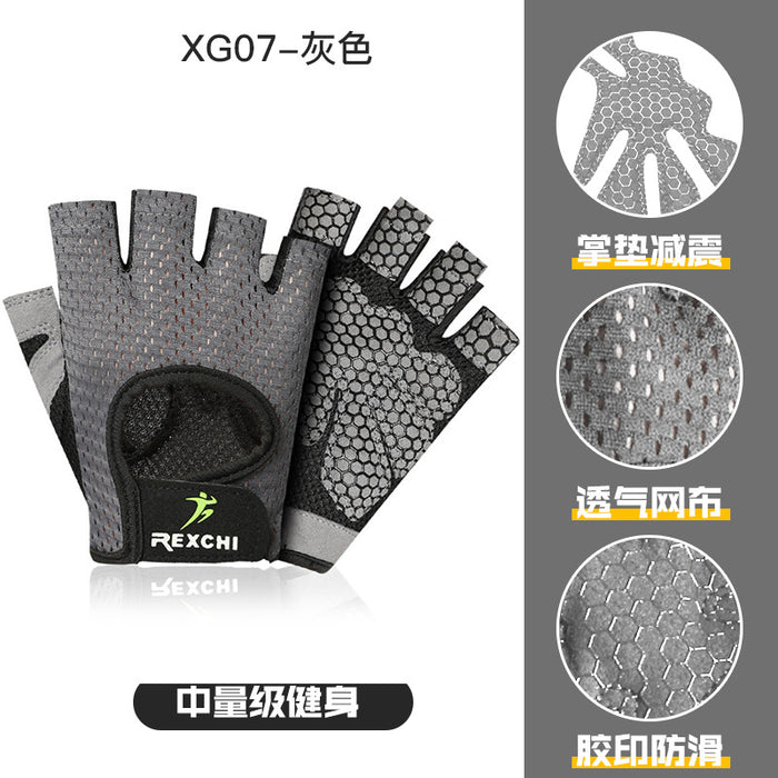 Wholesale Gloves Polyester Fiber Fingerless Non-Slip Breathable Fitness Gloves MOQ≥2 JDC-GS-GuD016