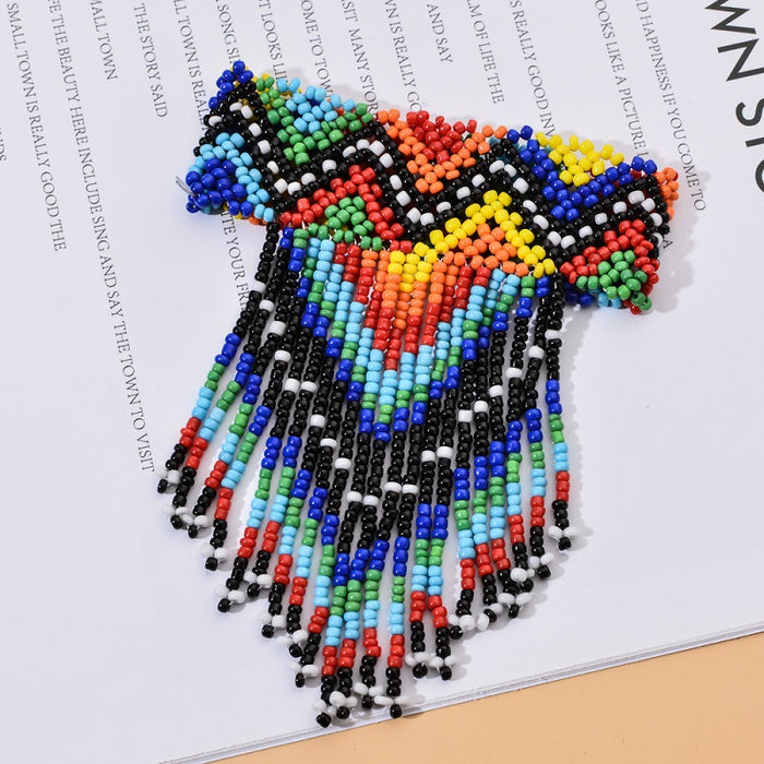 Wholesale Handmade Ethnic Style Bracelet Ripple Stretch Color Rice Beads JDC-BT-ZheQ020