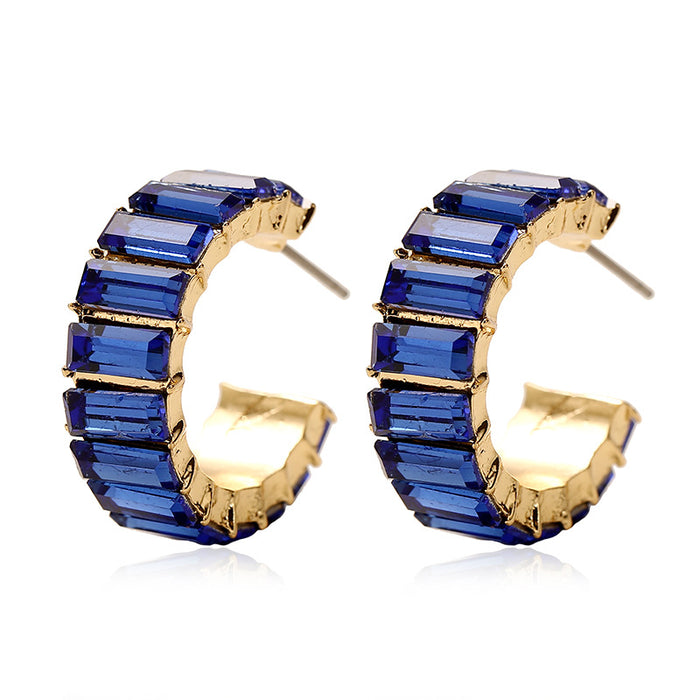 Jewelry WholesaleWholesale Vintage Color Micro-Encrusted Rhinestone C Earrings JDC-ES-KaiQ011 Earrings 凯庆 %variant_option1% %variant_option2% %variant_option3%  Factory Price JoyasDeChina Joyas De China