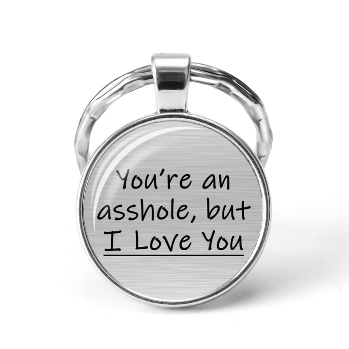 Wholesale Fucking Love You Time Gemstone Letter Alloy Glass Keychain MOQ≥2 JDC-KC-NXiong001