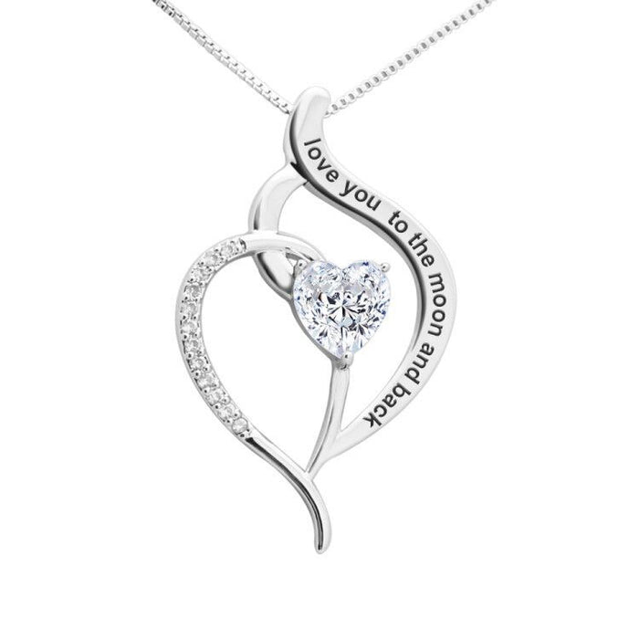 Jewelry WholesaleWholesale stainless steel Peach Heart Diamond mother's Day Necklace JDC-NE-Mail005 Necklaces 麦伦 %variant_option1% %variant_option2% %variant_option3%  Factory Price JoyasDeChina Joyas De China