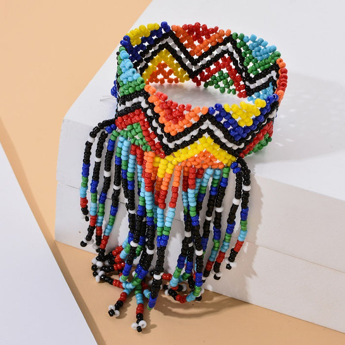 Bracelet de style ethnique fait à la main en gros perles de riz jdc-bt-zheq020