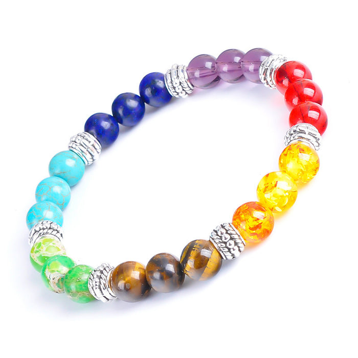 Wholesale Colorful Beaded Bracelet Natural Stone Amethyst Bracelet Peach Heart Bracelet JDC-BT-YanH001