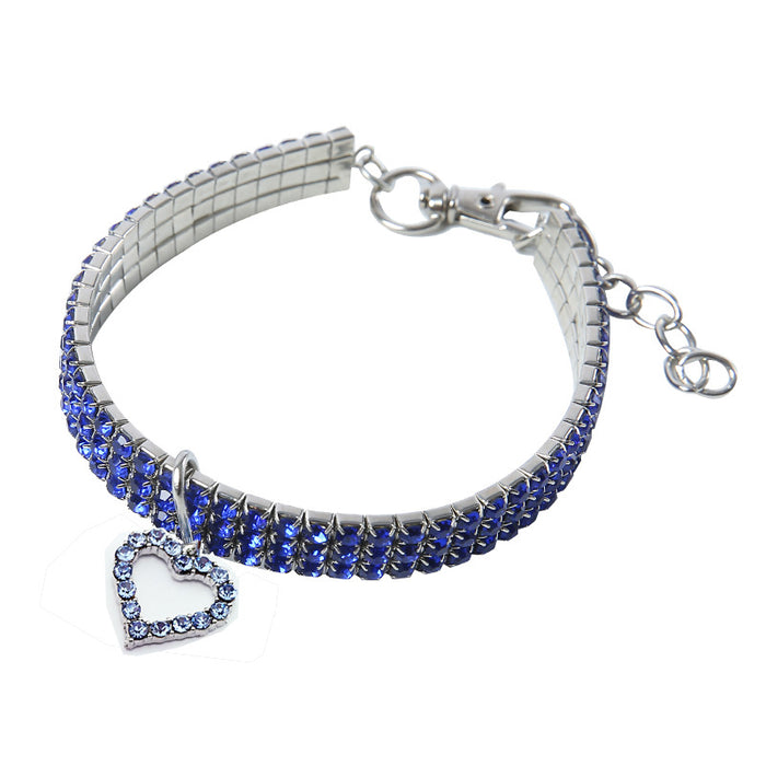 Wholesale Heart Shaped Diamond Alloy Pet Necklace MOQ≥2 JDC-PL-ChangZ001