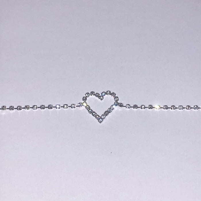 Wholesale Beach All-match Rhinestone Heart Anklet JDC-AS-Xins026