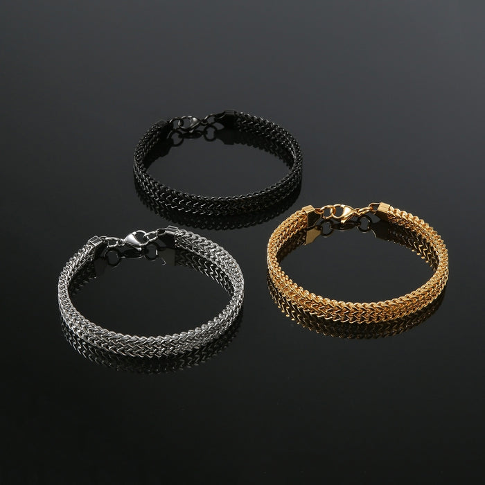 Wholesale Men's Bracelets Titanium  Leather Square Scales JDC-BT-YiS012