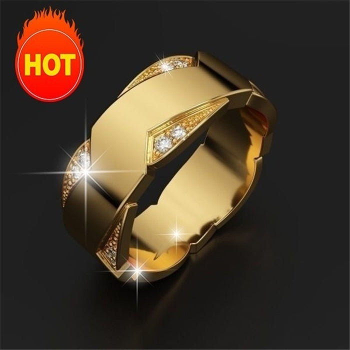 Wholesale 18K Gold Diamond Alloy Men Rings JDC-RS-LongR010