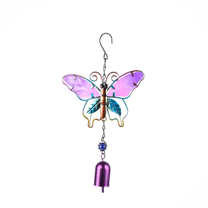 Wholesale Butterfly Painted Metal Iron Glass Wind Chimes JDC-WC-ZYang006