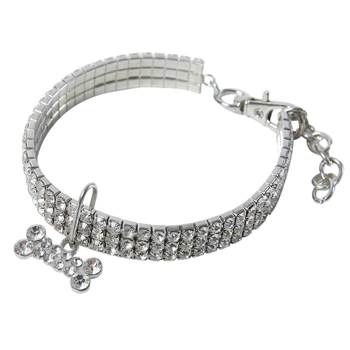 Wholesale Rhinestone Stretch Pet Crystal Necklace MOQ≥2 JDC-PL-ChangZ002