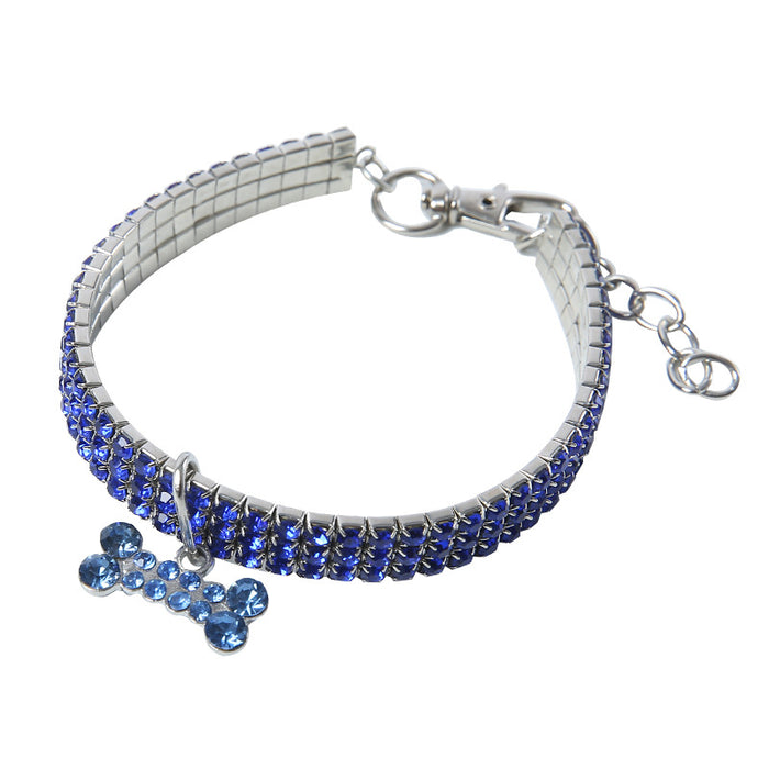 Wholesale Rhinestone Stretch Pet Crystal Necklace MOQ≥2 JDC-PL-ChangZ002