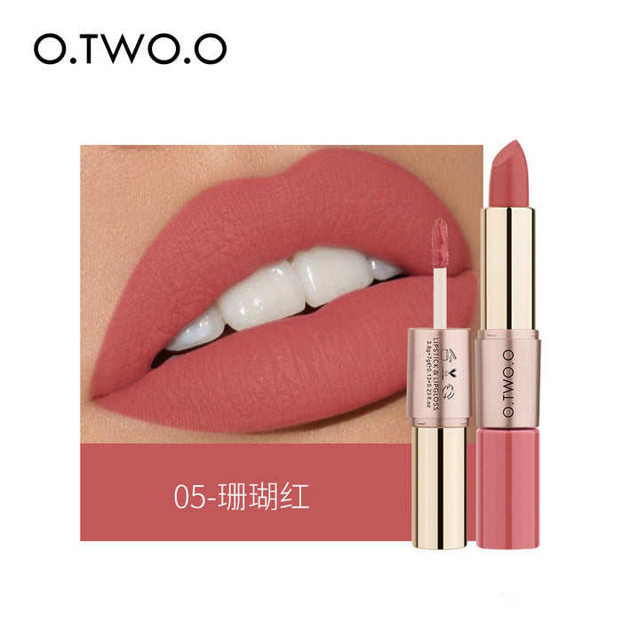 Wholesale Matte Duo Lipstick Matte Lip Gloss 2 in 1 MOQ≥3 JDC-MK-DE001