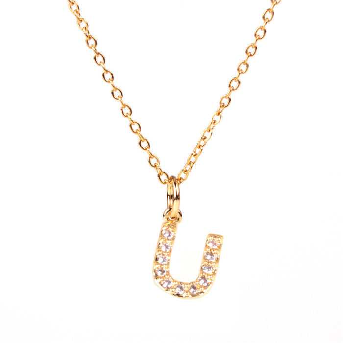 Wholesale Necklaces Stainless Steel Alphabet Pendant JDC-NE-PREMTIANY002