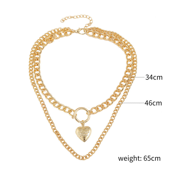 Wholesale multi-layer necklace ins wind lock necklace women all match JDC-NE-ManY001