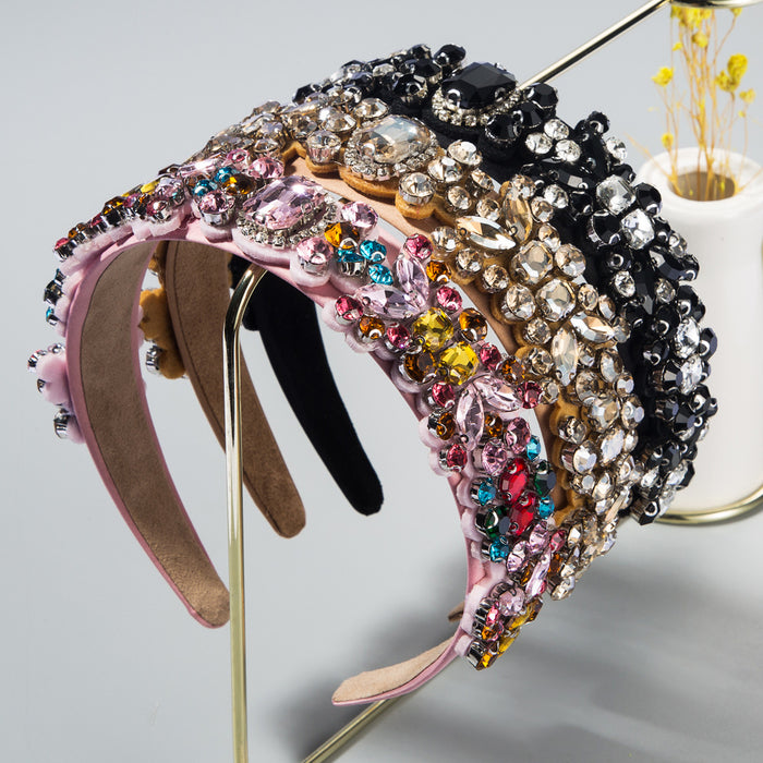 Jewelry WholesaleWholesale creative baroque vintage headband with colorful rhinestones JDC-HD-Heim021 Headband 和鸣 %variant_option1% %variant_option2% %variant_option3%  Factory Price JoyasDeChina Joyas De China