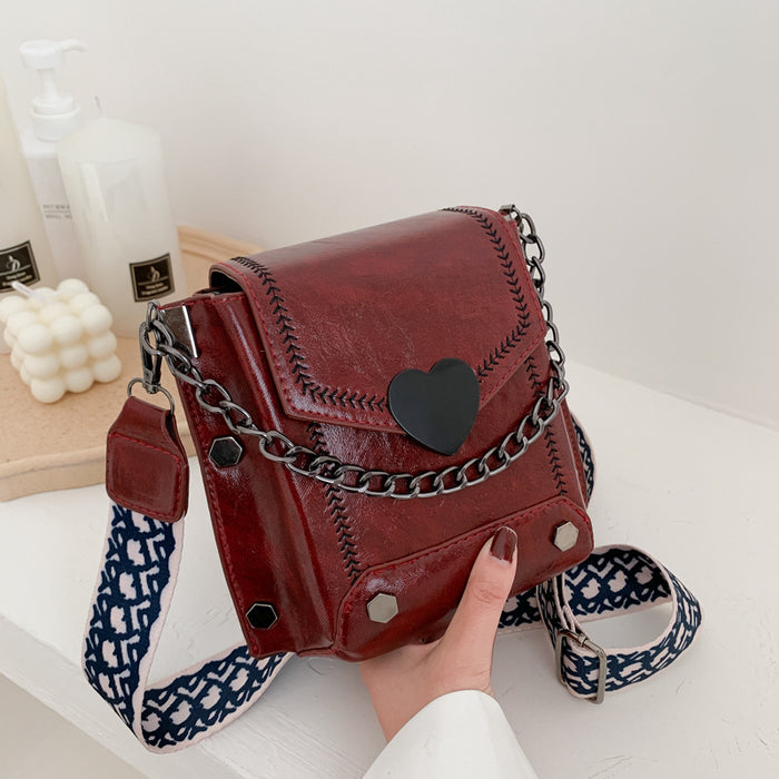 Wholesale One Shoulder Texture Wide Strap PU Small Square Bag JDC-SD-Jinhang001