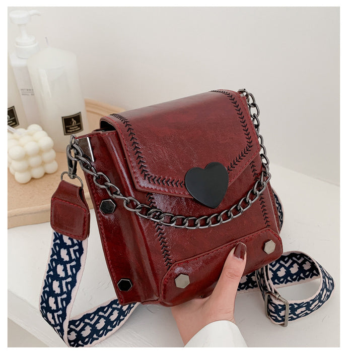 Wholesale One Shoulder Texture Wide Strap PU Small Square Bag JDC-SD-Jinhang001
