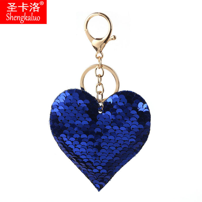 Wholesale Keychains Alloy Reflective Shiny Heart MOQ≥2 JDC-KC-PRY023