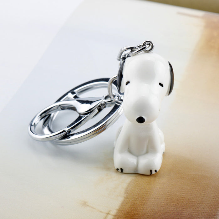 Wholesale keychain cute cartoon white puppy dog doll JDC-KC-AngJ009