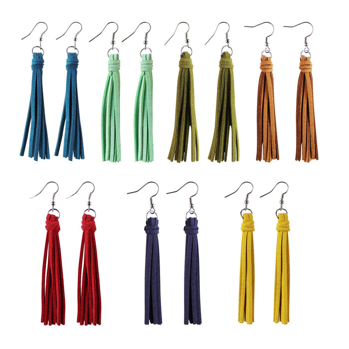 Wholesale Earrings Korean Flannel Long Fringe MOQ≥2 JDC-ES-TianPi031
