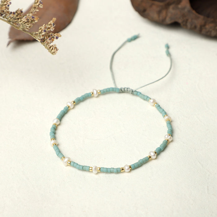 Wholesale Bracelet Shell Rice Beads Hand Woven Pearl Bracelet JDC-BT-PREMGBH008