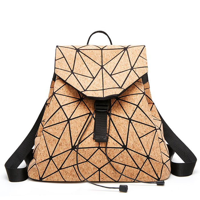 Wholesale Backpack Bark Geometric Wood Grain Waterproof Breathable MOQ≥2 JDC-BP-Buluo001