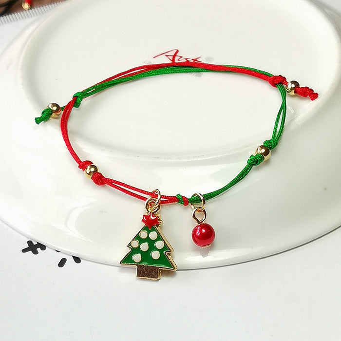 Wholesale Bracelet Alloy Braided Christmas Tree Elk Bracelet MOQ≥2 JDC-BT-HaoL024