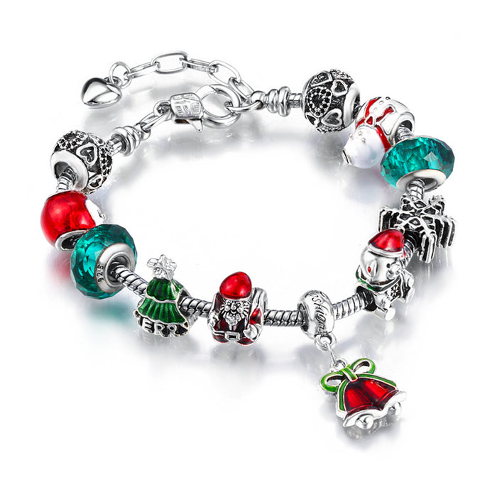 Wholesale Bracelet Alloy Santa Crystal Bells Christmas Bracelet MOQ≥2 JDC-BT-JShang001