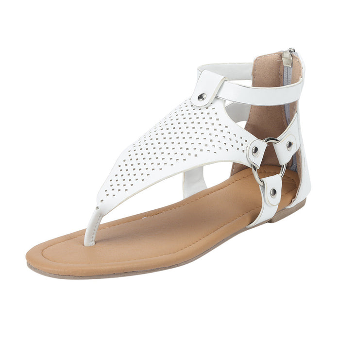 Wholesale Summer Roman Thong Sandals Cutout Flats JDC-SD-QianH031
