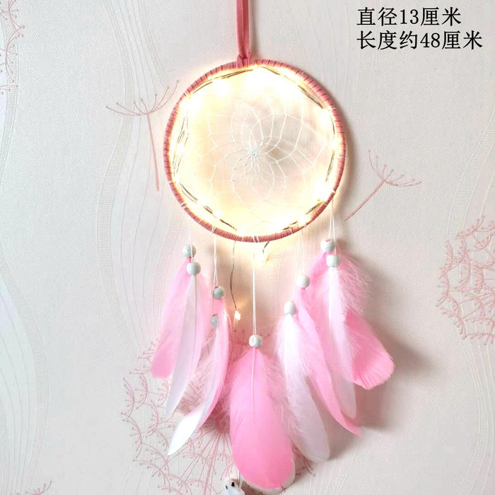Wholesale Dreamcatcher Natural Feather Wooden Bead Iron Ring Korean Velvet MOQ≥2 JDC-DC-HXu006
